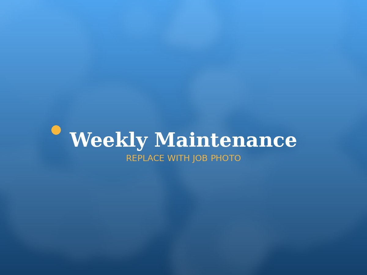 Pool technician performing weekly maintenance service